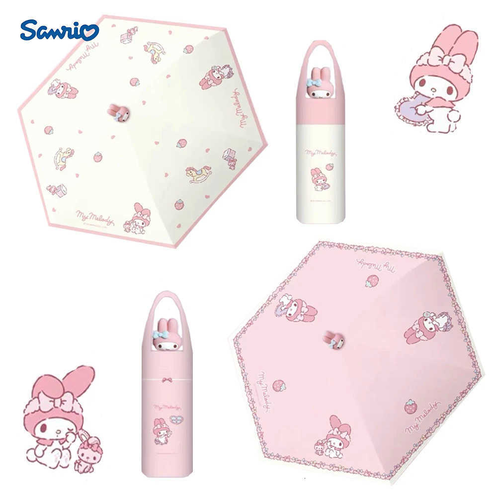 Sanrio Sanrio Cute Umbrellas My Melody Kuromi Cartoon 3D Doll Head Simple Fresh Fashion and Exquisite Ultravioletproof Umbrella Gifts L251029