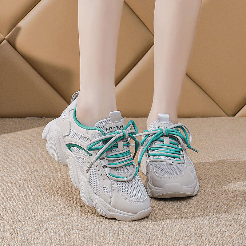 2025 New Spring and Autumn Chic Designer Shoe Women's Mesh Thick-Soled Lightweight Flexible Versatile Fashion Casual Sports Running Shoes