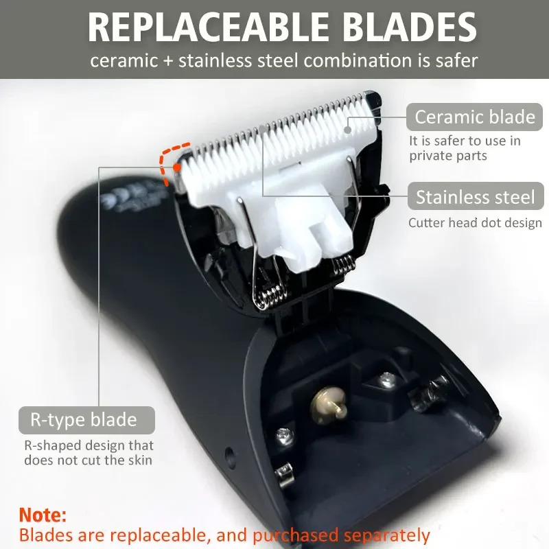 Professional Trimmer for Intimate Areas Groin Chest Balls Bikini and Pubic Hair Removal Sensitive Area Trimmer Mens Grooming 251029