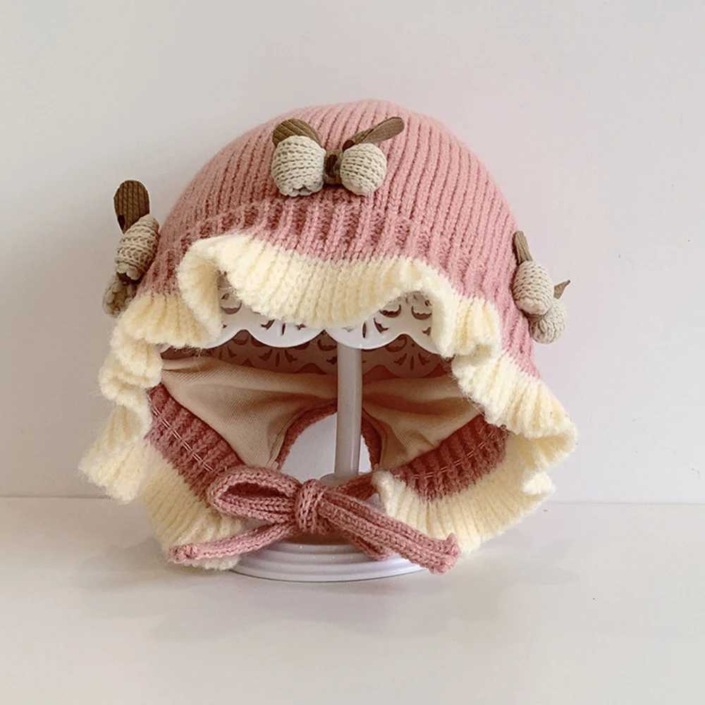 Bowknot Princess Hat Winter Baby Caps Thickened Warm Girls Earmuffs Lace Wool Hats Soft Comfortable Beanies For Kids 324 Month251028