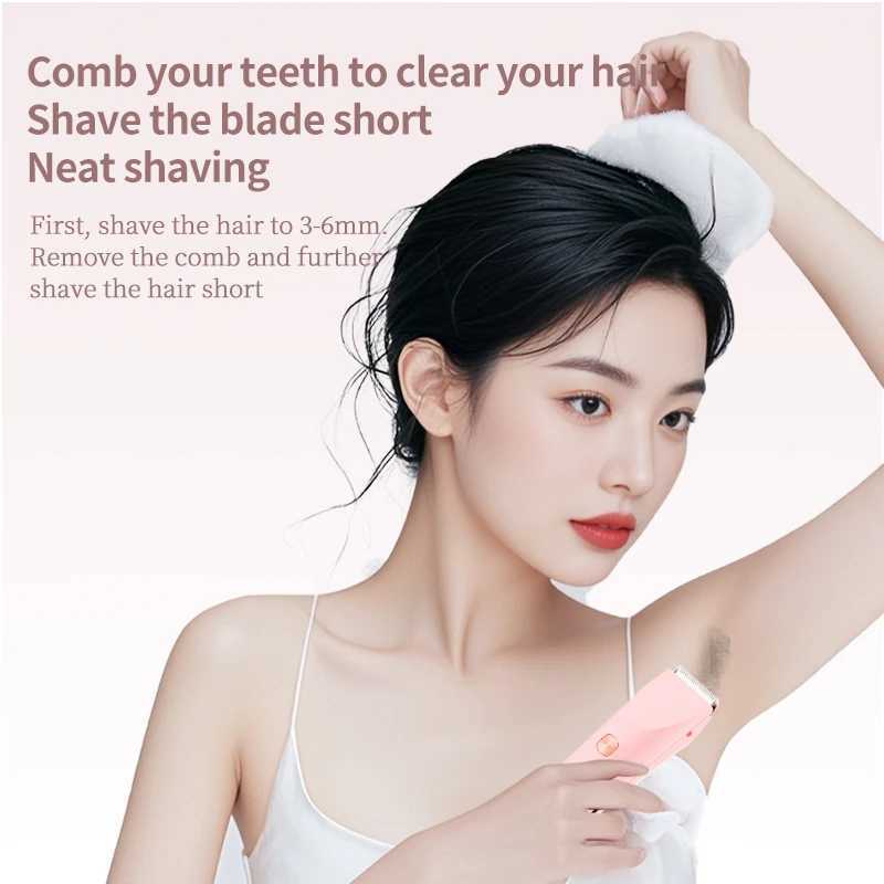 Portable 2 In 1 Painless Shaving Knife Lady Private Part Hair Shaver Trimmer Epilator Bikini Trimmer Electric Razors J251117