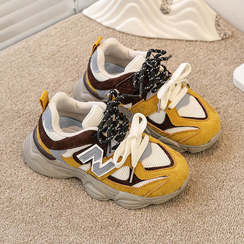 Free shipping Fashionable Big children's running shoes breathable children's sports shoes boys' trendy brand dad shoes autumn children&