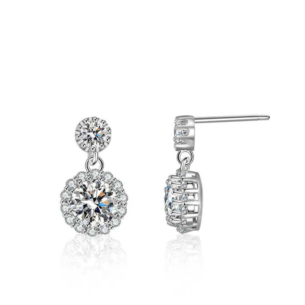 ONE CARAT Moissanite Earrings Women 925 Sterling Silver Elegant Jewelry Sparkling Luxury Accessories Fashion Design PerfectW251029