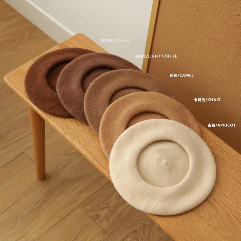 Wool Beret Hat Women French Vintage Painter Cap Girl Solid Female Femme Retro Casual Beanie Mushroom Bonnet 251013