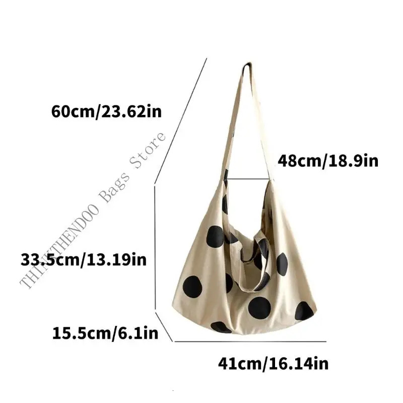 D0LF Stylish Dot Crossbody Bag For Women Trendy Summer Shoulder Purse Spacious Interior Practical Polyester 251029