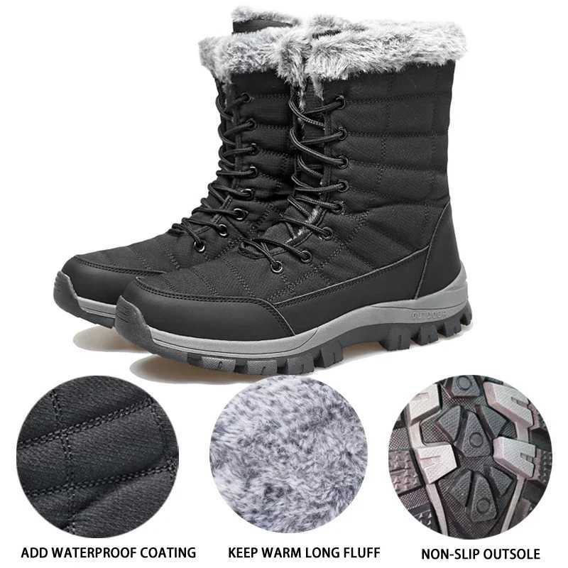 Men New Cotton Shoes Waterproof and Cold Proof Long Boots for Men Outdoor with Thick Velvet and Warmth Snow Boots Z251029