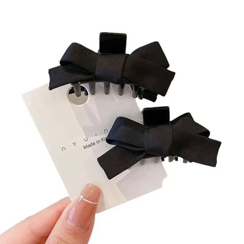 2pcsset Small Bow Grab Clip Edge Clip Sweet Princess Hairpin Women Black Bangs Side Clip Hair Accessories Hairpin HeaddressesW251028