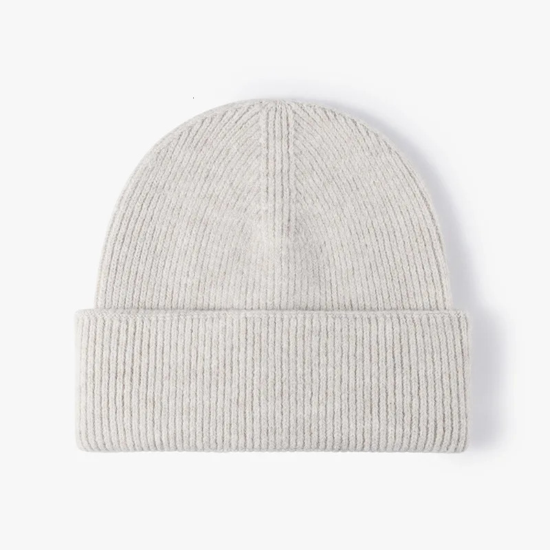 Unisex Big Head Wool Hat Autumn Winter Warm Knitted Cap with Ear Protection Fashion Monochrome Double FlangedCold Weather 251013