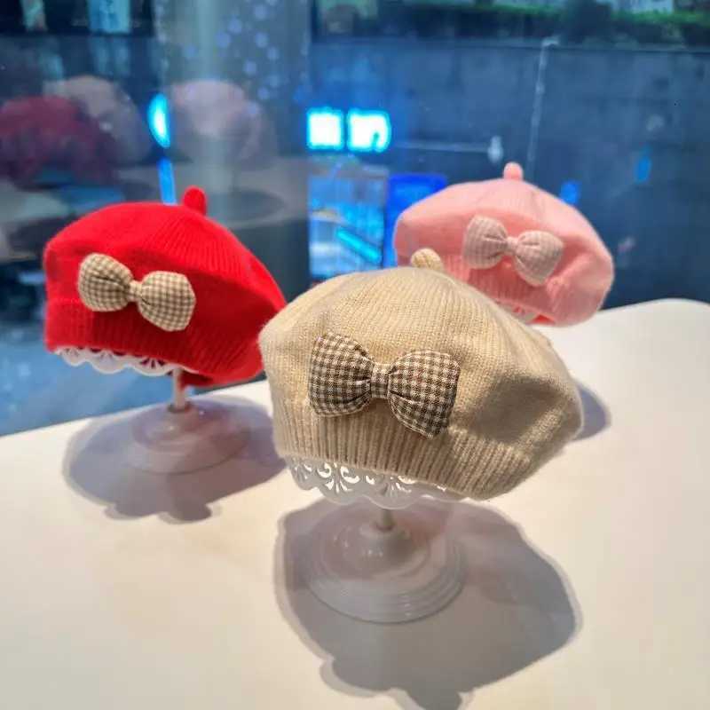 Kids Berets Winter Hat Knitted Bow Hat Berets Caps for Women Retro Hat Baby Girl Hat Autumn Winter Korean Version251028