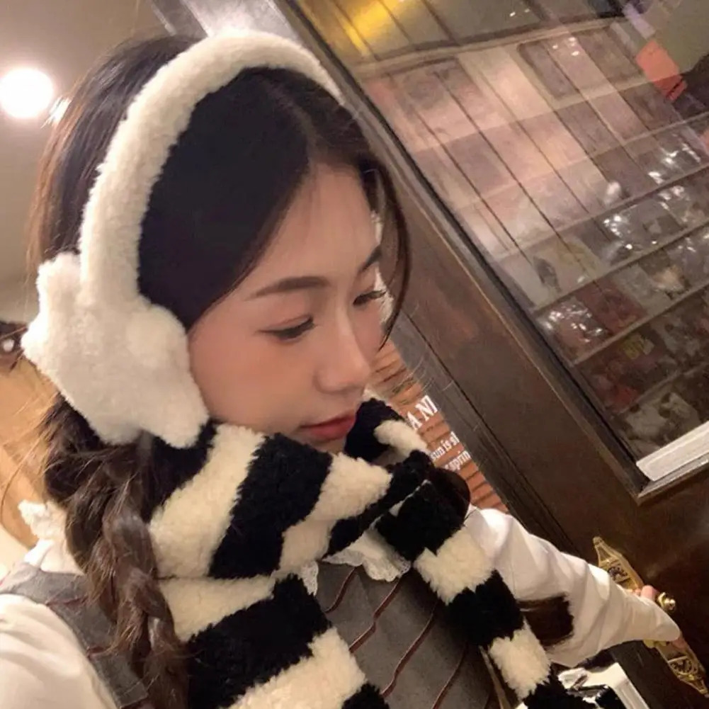 Y2K Star Fluffy Earmuffs Earplugs Cold Protection Women Ear Cover Keep Warm Solid Color Plush Earmuffs Cycling Accessories 251029