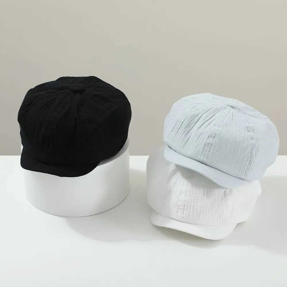 Retro Solid Color Children Forward Hat Korean Harajuku Kids Newsboy Cap Visor 26year Baby Beret Boy Girl251028