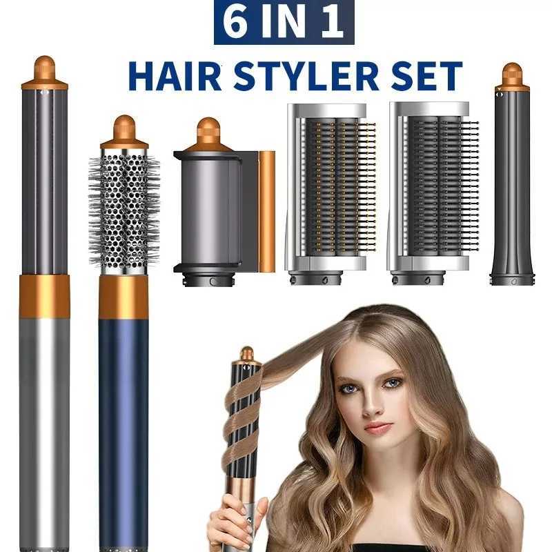 Professional 6in Hot Air StylerHair Dryer Brush MultiHair Styler Set with AutoWrap Curler Hair Styling Tool Gift for Women W251029