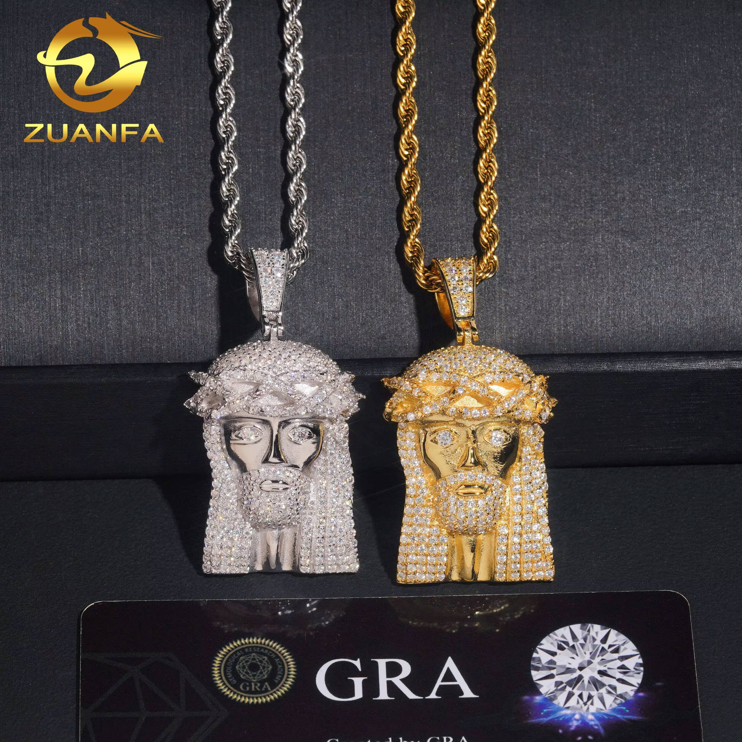 Affordable Moissanite Jesus Piece Iced Out Jewelry Rapper Custom Moissanite Pendant Jesus Pendant Pass Diamond Tester