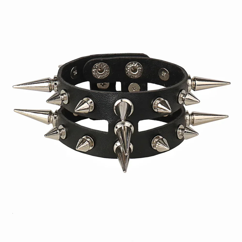 Punk Hip Hop Rock PU Leather Bracelet Unisex Trendy Chain Skull Pentagram Rivet Bracelet Party Jewelry Accessories 251028