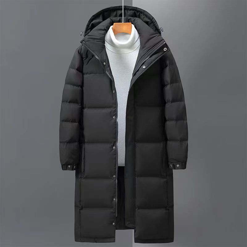 Men's Down FGKKS 2025 Couple Winter Jacket Fashion Classic Slim Korean Style White Duck Long Coat Women Hooded Outwear
