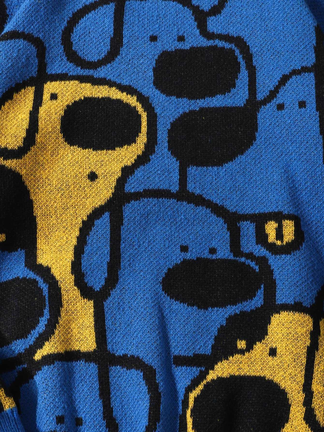 Autumn and Winter Cute Dog Jacquard DoubleSided Pattern Pullover Sweater Casual Crew Neck Knit Mens Pullover Casual Crew Neck J251029