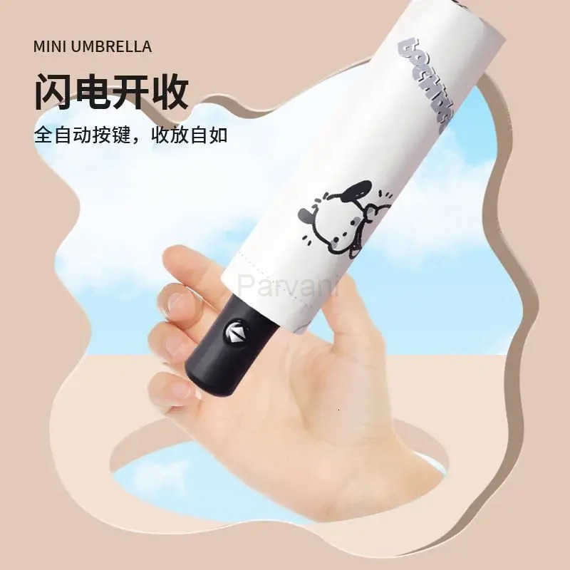 Sanrio Fully automatic Pochacco umbrella for women sunny dualuse sun protection UV ins wind parasol increased reinforcement L251029