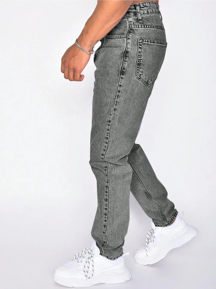 Loose gray mens jeans warm enough for autumn and winter easily handling seasonal temperature changes versatile and practica 251029