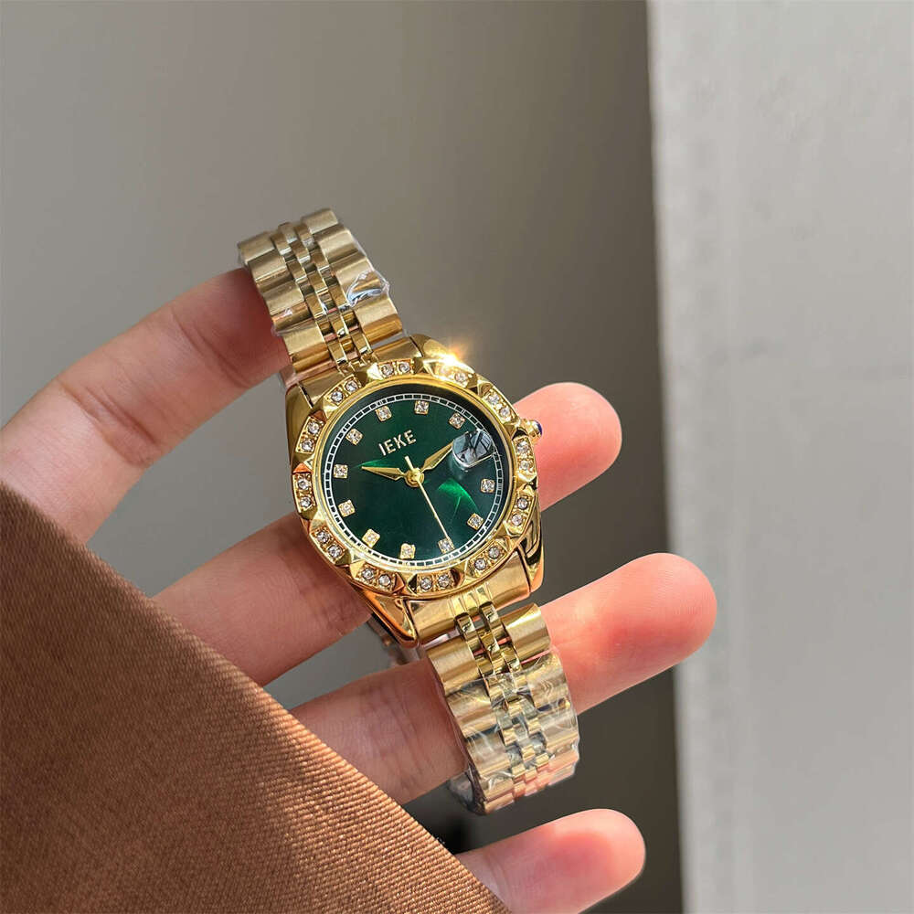 Design Log Full Diamond Inlaid Edge High-end Elegant for Women Designer Niche Calendar Steel Band Watch