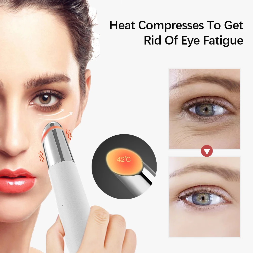 42Eye Massager Pen Compress LED Eye Lip Massager Wand Smart Disinfection Eye Skin Tighten Anti Aging Eye Wrinkle Beauty 251027
