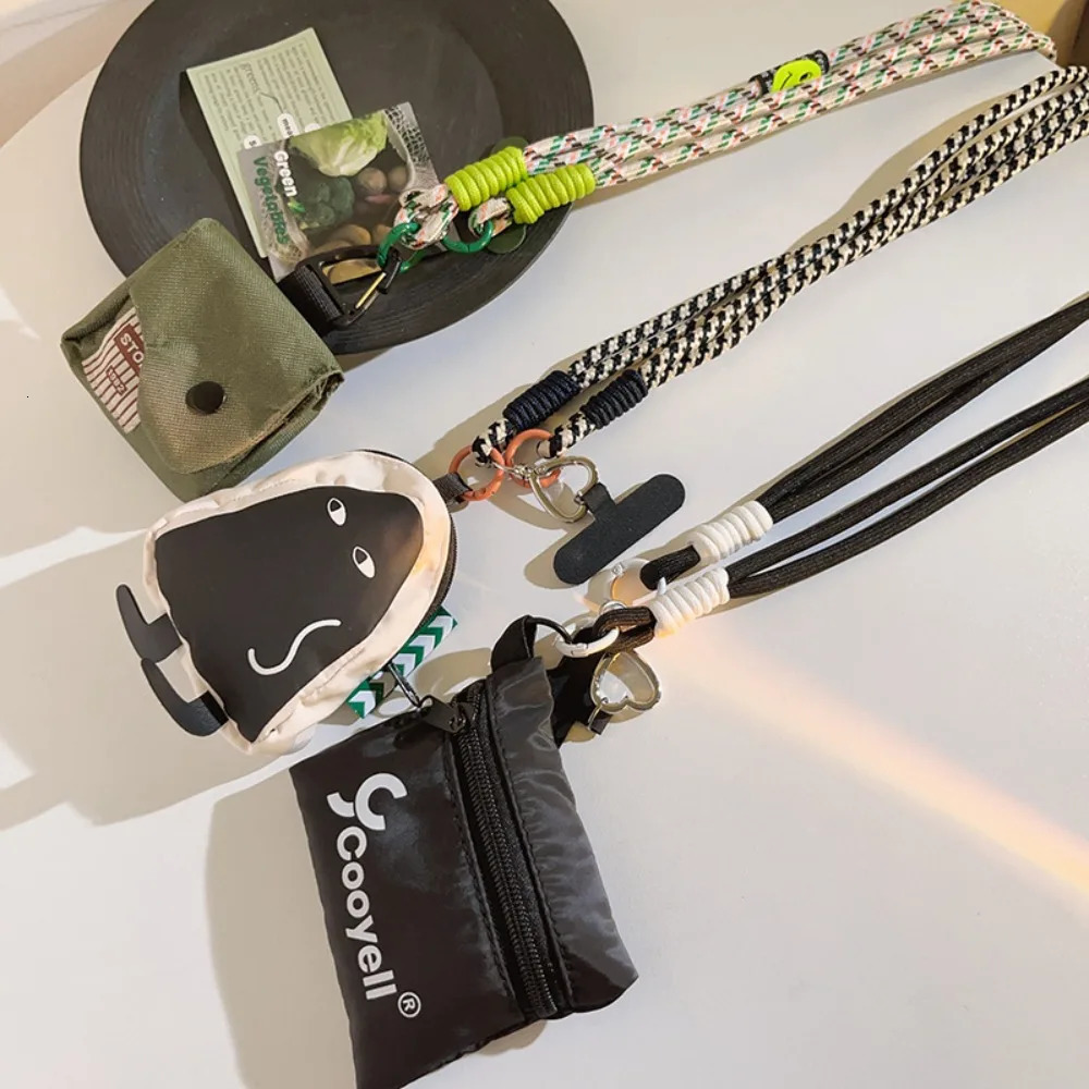 Korea Cute Cartoon Funny Coin Purse Wallet Phone Short Lanyard Strap Phone Bracelet AntiLost Lanyard Jewelry Woman 251029