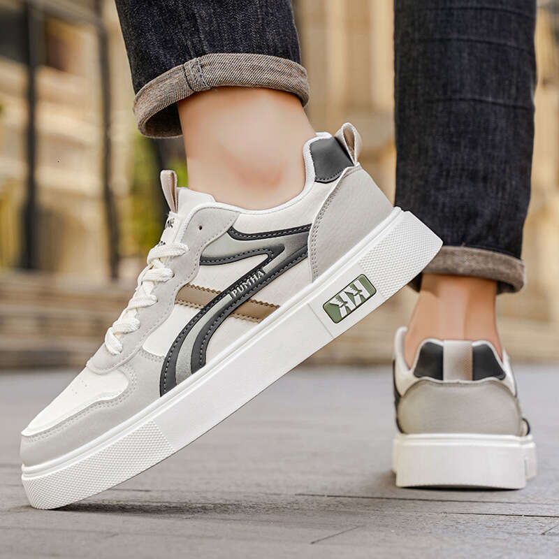 2025 Autumn New Men's Fashion Thick-Soled Height-Increasing Casual Daily Travel Waterproof Leather Panel Shoes Trendy