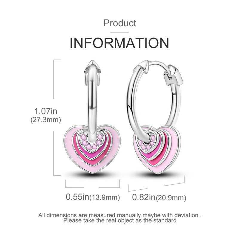 925 Sterling Silver Blue Star Pink Heart Matching Couples Earrings Designer Ear Jewelry for Woman Pendientes Fashion JewelryW251029