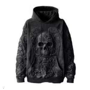 Halloween Hoodie Designer Men's Women's Y2K Hip Hop Gothic Skull Cartoon Pattern Print Black Ultra David Coat Men's Women's Gothic