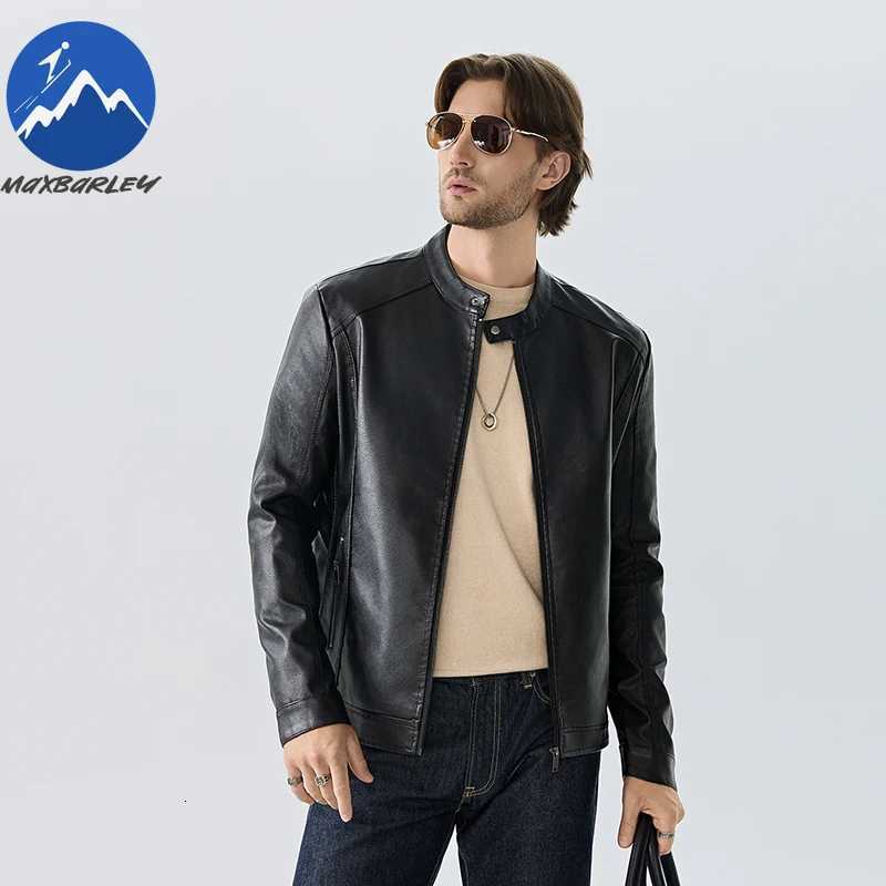 Maxbarley Men Moto Leather Jacket Autumn 8xl Size Windproof Motorcycle Jacket Man 2025 Winter Korean Fashion PU Leather CoatT251029