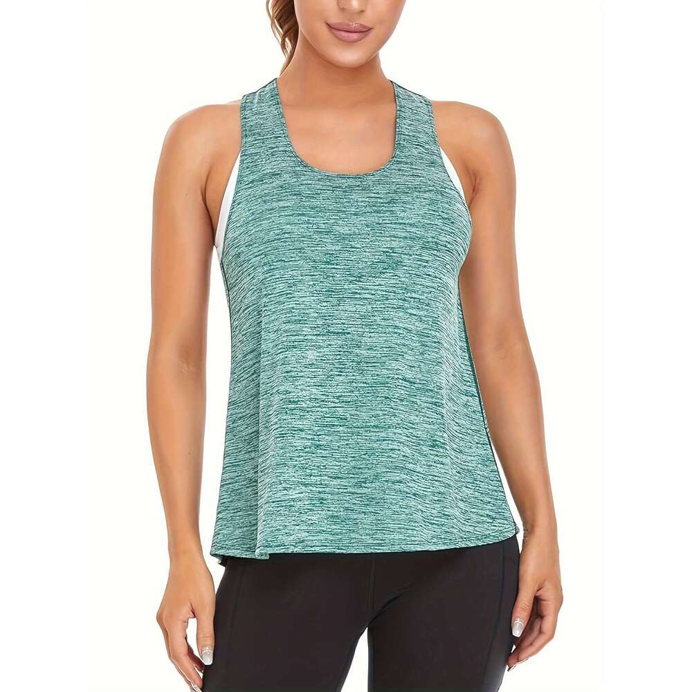 3Pcs Women's Quick-Dry Workout Tank - Sleeveless Racerback Fiess Shirts, Solid Color Athletic Training Tops For Gym, Yoga, Swimming All-Season We