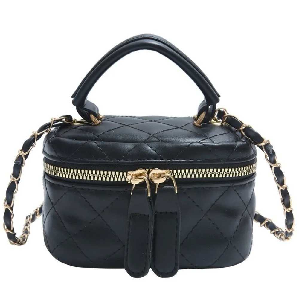 Mini Diamond Quilted Leather Bucket Bag MultiColor with Gold Chain Shoulder Strap Plaid Chain Bag Checkered Pattern W251029