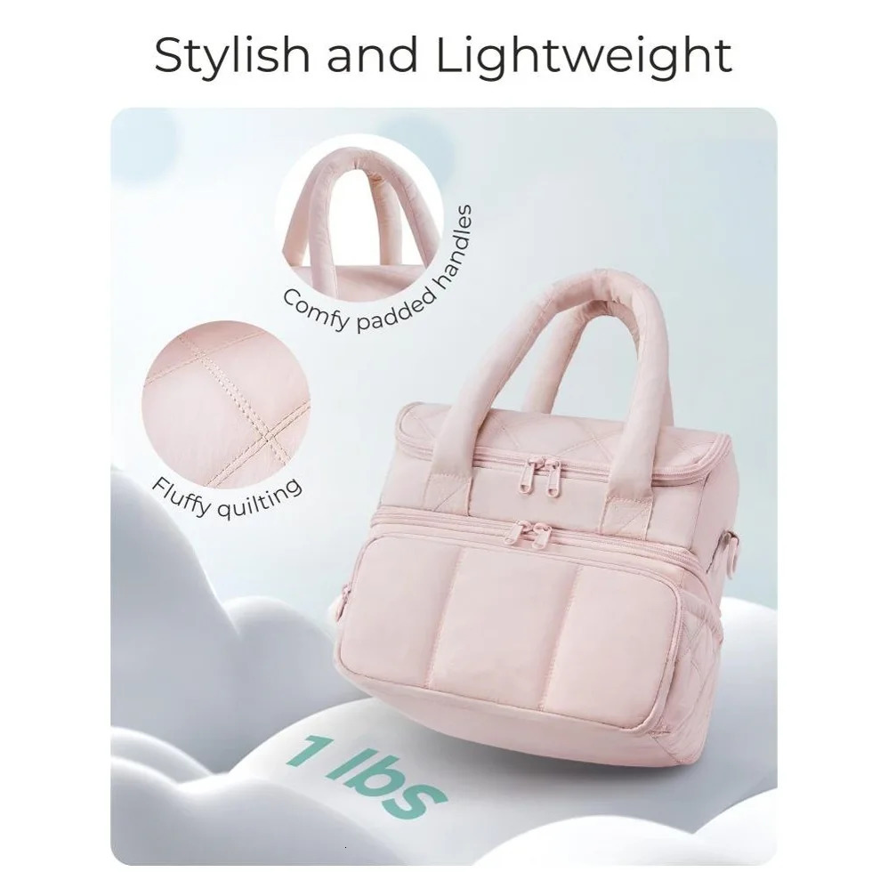 Multifunctional Double Layers Tote Cooler Lunch Bags for Women Large Capacity Travel Picnic Lunch Box With Shoulder Strap 251029