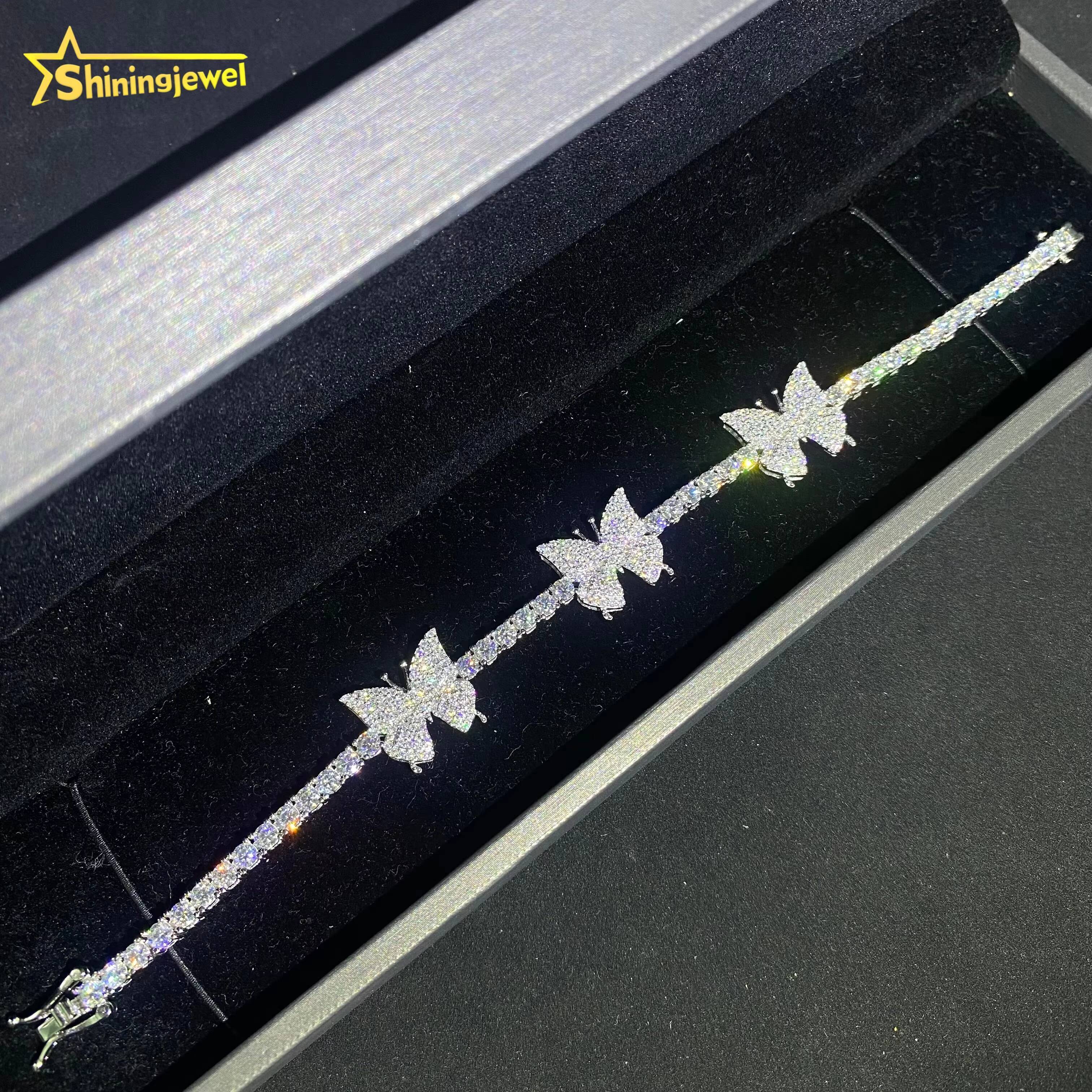 Pass Diamond Tester Iced Out Moissanite Bracelet Fine Hip Hop Diamond Jewelry 925 Silver VVS D Moissanite 3mm Tennis Bracelet