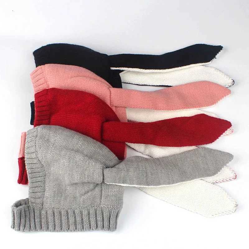 Cute Long Ears Rabbit Baby Kint Hat Cartoon Bunny Infant Ear Protection Cap 012M Toddler Winter Warm Woolen Beanie Photo Props251028