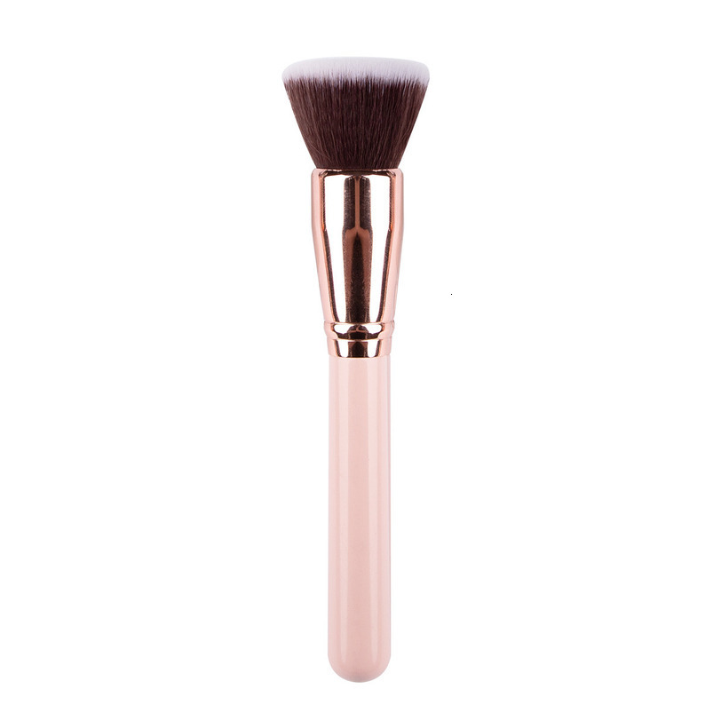High-Quality Portable Pink Flat Synthetic Hair Concealer Brush Foundation Brush Face Makeup Brush Factory Store Customizable