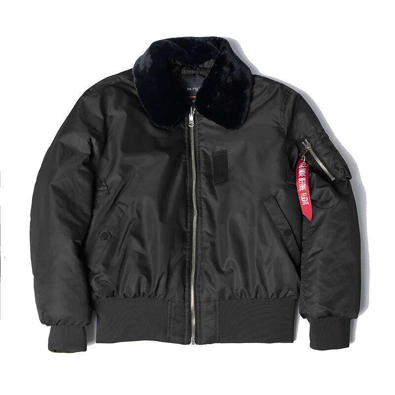2025 winter vintage B-15 bomber flight us air force pilot jacket streetwear coats military hip hop tactical army for men fur