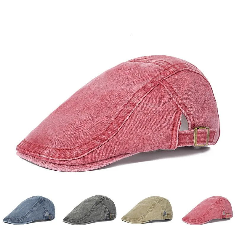 Spring Cotton Solid sboy Caps Flat Peaked Cap Men and Women Painter Beret Hats 251029