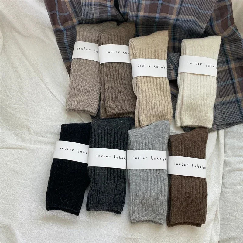 Wool Cashmere Thermal Long Sock for Women Homewear Sleeping Thicken Warm Crew Socks Women Socks Autumn Winter Calcetines Mujer 251029