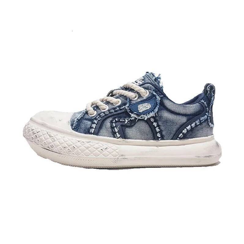 Jifffly Canvas Shoes for Couples 2025 New Trend Thick Sole Height Increasing Casual Versatile Low-top Sneakers Four-season Fit Easy-matching