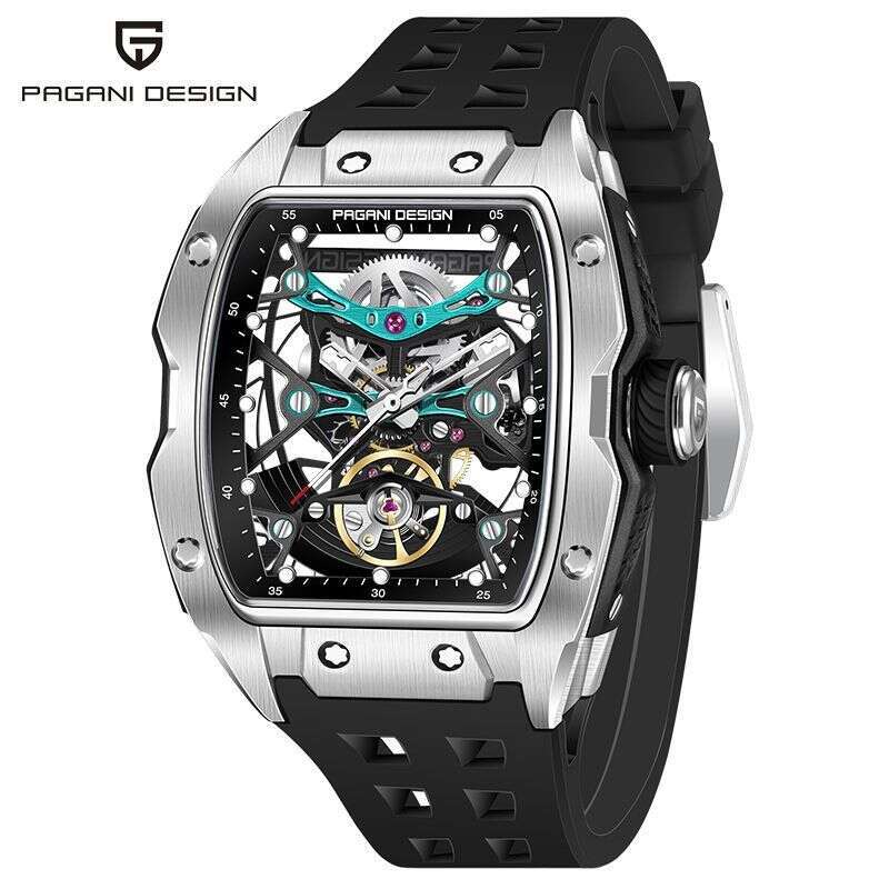 PAGANI DESIGN New Fluorine Rubber Strap 50M Fully Automatic Men's Mechanical Watch PD-YS018