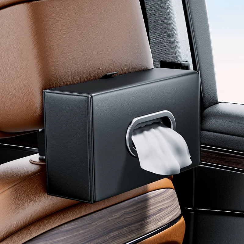 Car Armrest Tissue Box Leather Auto Seat Back Hanging Tissue Box Holder Paper Drawer Storage Case Car Sunroof Napkin Organizer 251029