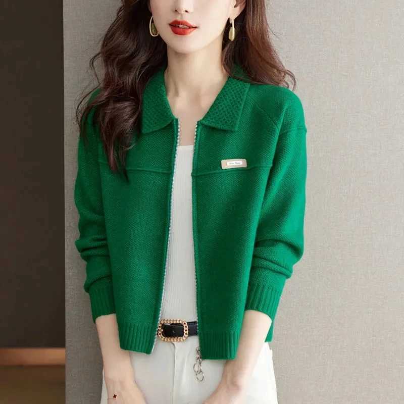 Spring Autumn Cardigan Sweater Jacket Women 2025 New Fashion Loose Zipper Knitted Sweater Coat Female Casual Outerwear Lady TopsT251028