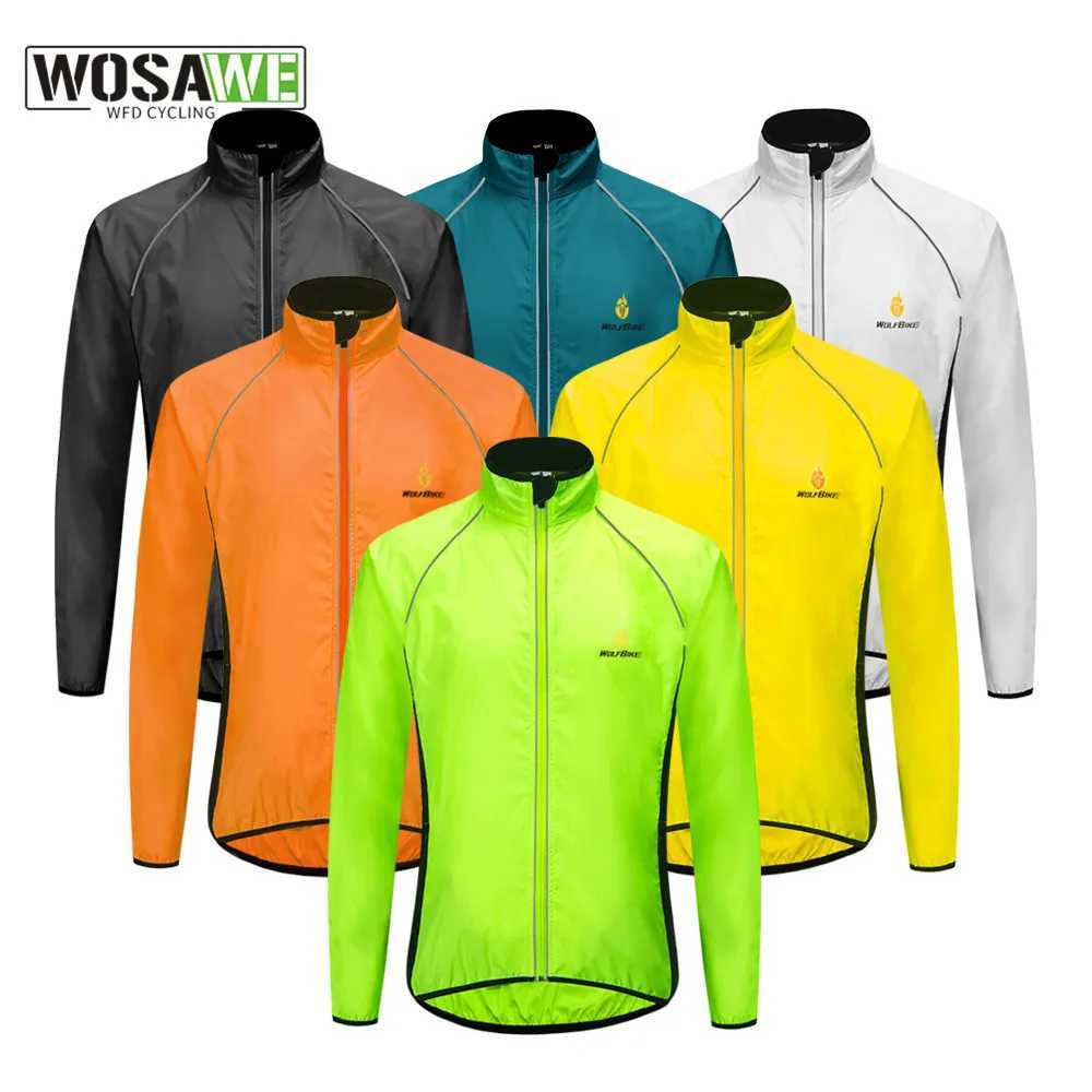 WOSAWE Men Windproof Waterproof Reflective Cycling Jacket MTB Bicycle Long Sleeve Windbreaker Sleeveless Vest Bike Coat Jersey J251029