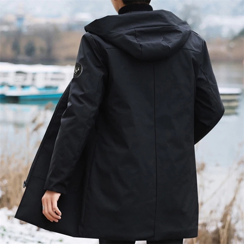Plus Size Mens Winter Warm Jacket Fleece Parka Coat Black Hooded Windbreaker Outwear Fleec Jacket Long Parkas 8XL 251028