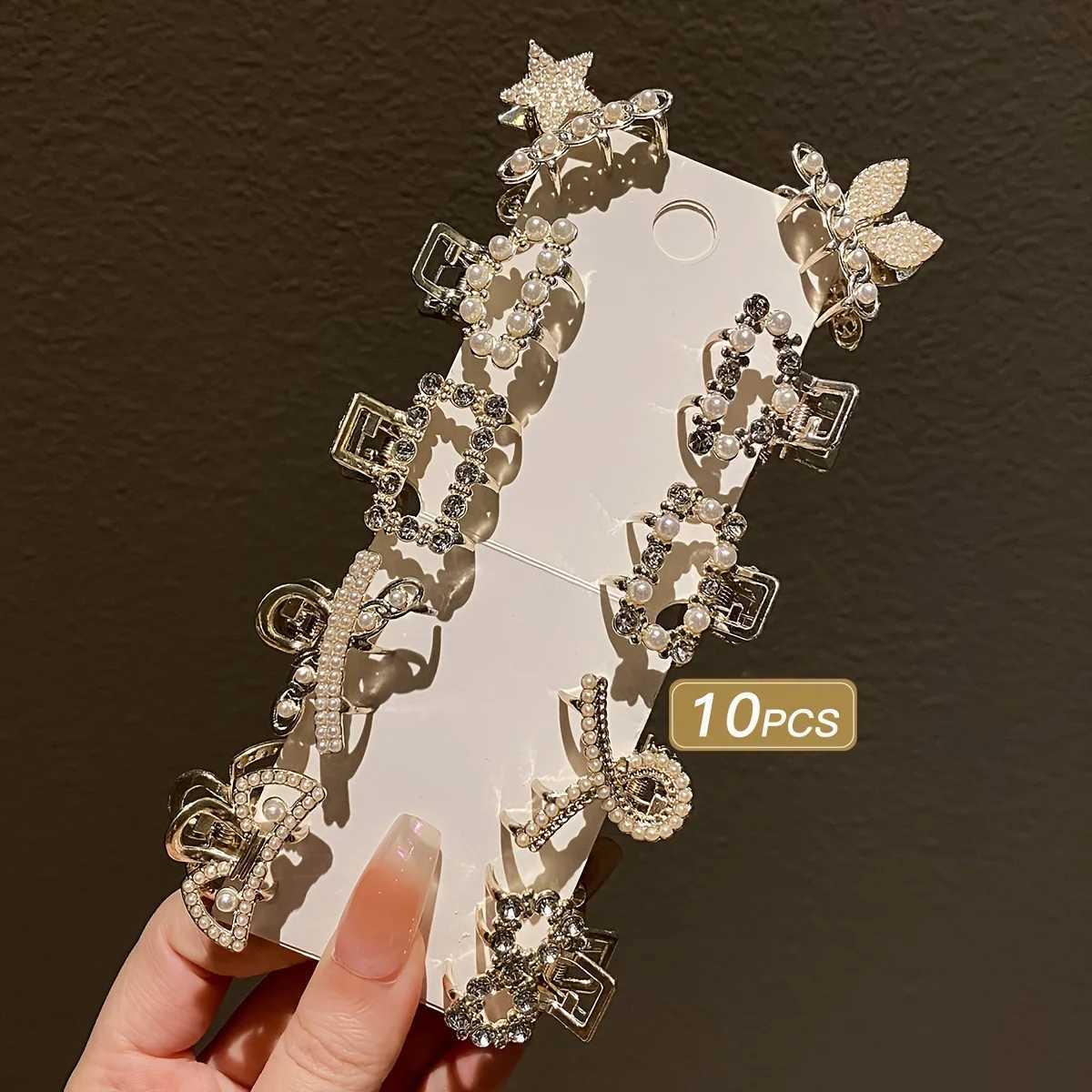 10 Girls Hair Accessories with MultiColor Elegant Bangs and Side Hair ClawsW251028