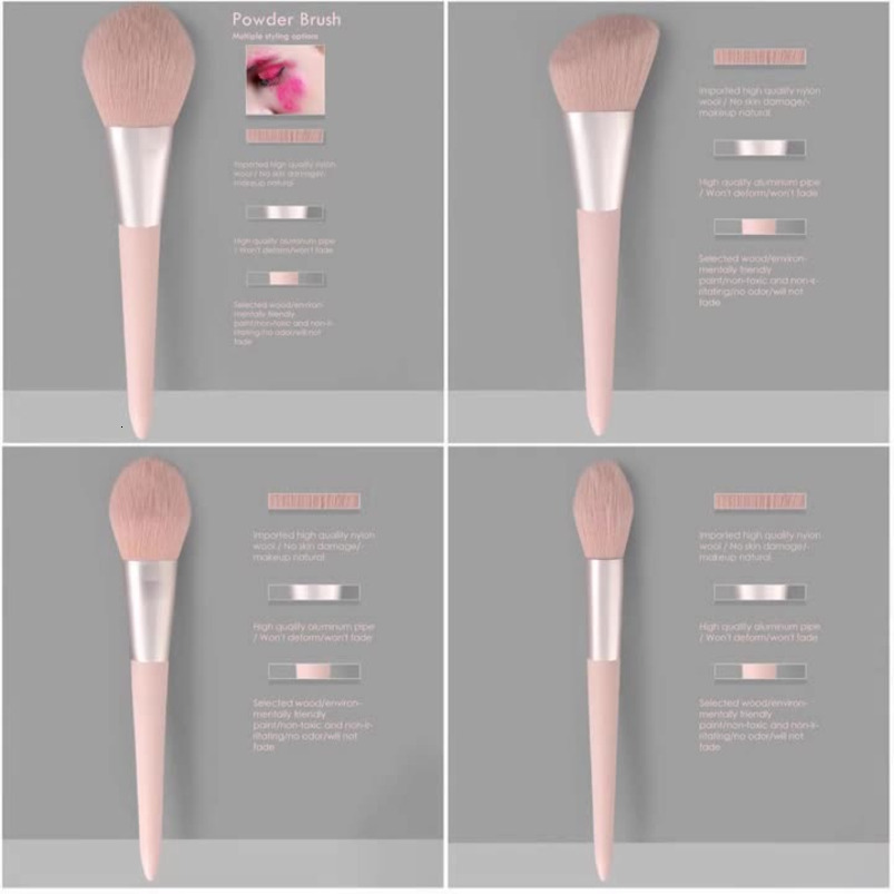 Hot-selling high-quality single pink loose powder brush Also suitable for blush brush and contour brush Premium quality in trendy colors