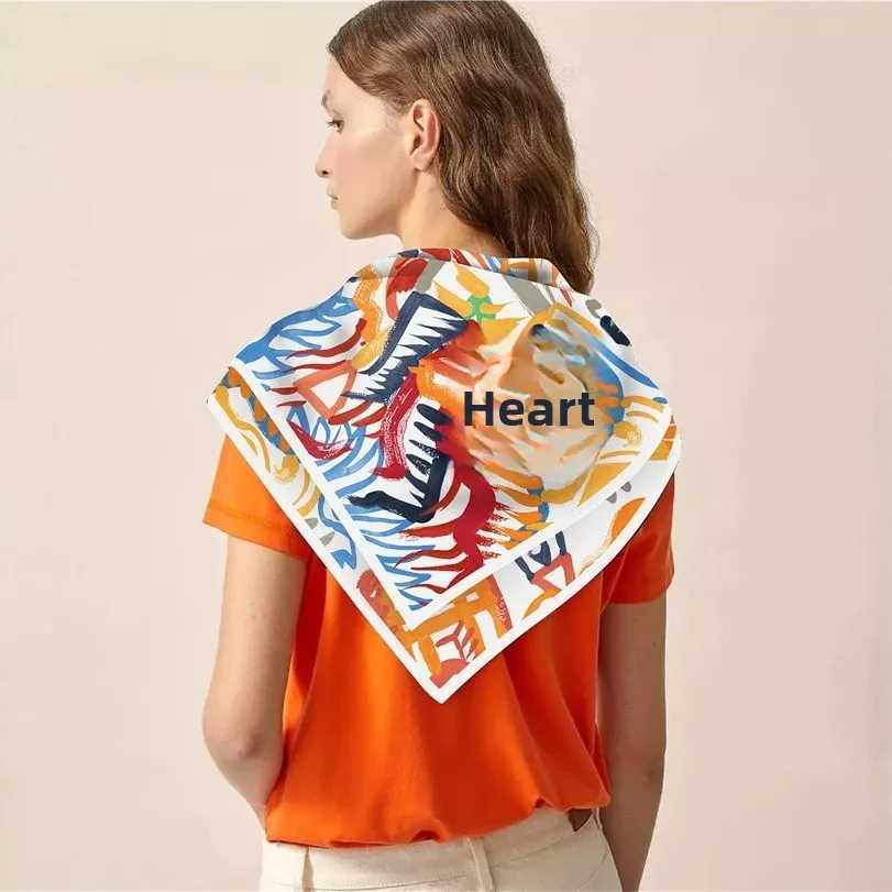 HandPainted Graffiti Horse Womens Versatile Sunscreen Shawl Large Square Scarf Shoulder Wrap Fashionable Autumn New ArrivalW251029