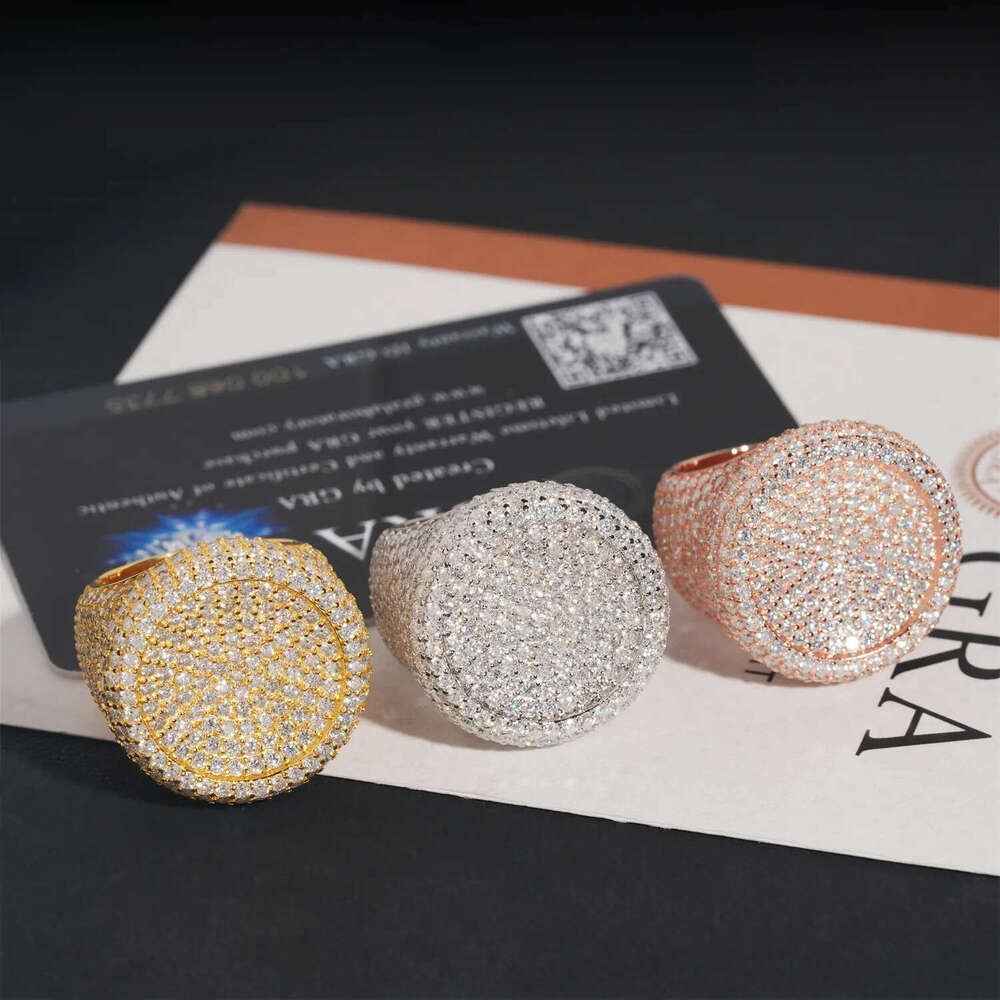 Original Sterling Sier and Womens Finger Hip Hop Full Moissanite Rings for Men