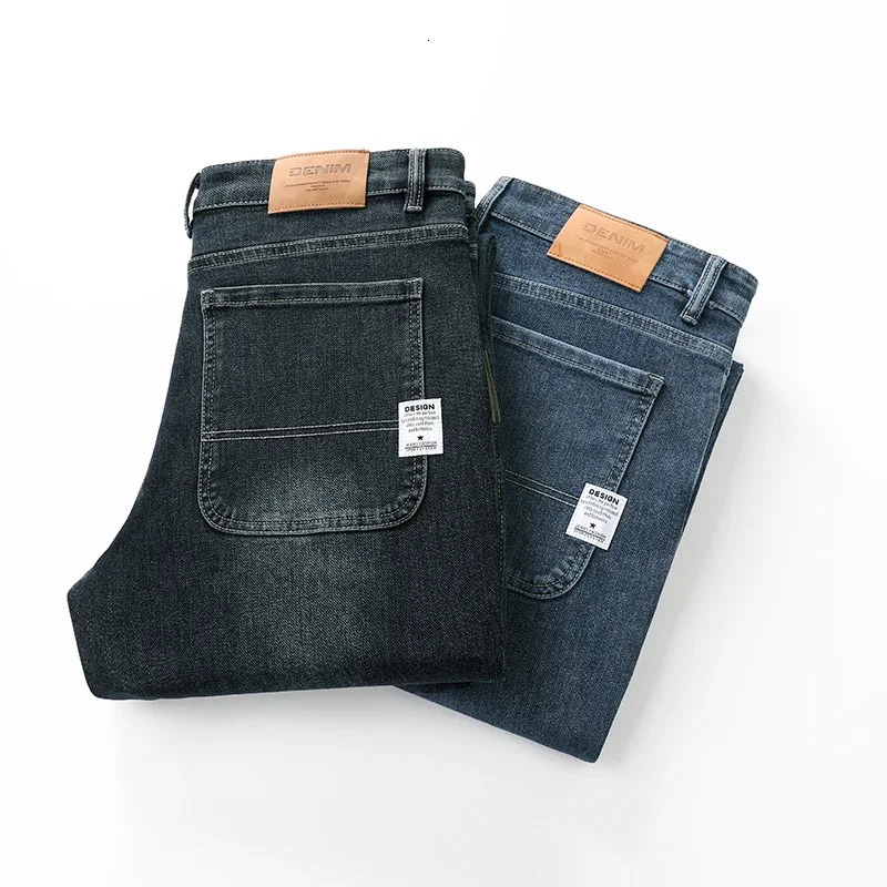 2025 Spring and Autumn Mens Jeans Loose Comfortable Straight Business Casual Versatile Wideleg Business Trousers 251029