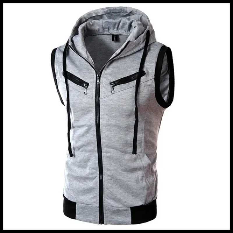 2025 New Fashion Zipper Cardigan Sweater Mens Sleeveless Hooded Vest Jacket Plus Size S4XL Streetwear Vest Hoodies W251029